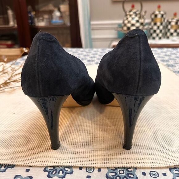 Moda di Fausto Made in Italy Blue suede high heel pumps Size 38/ US 7.5 - Picture 5 of 8